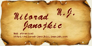Milorad Janojkić vizit kartica